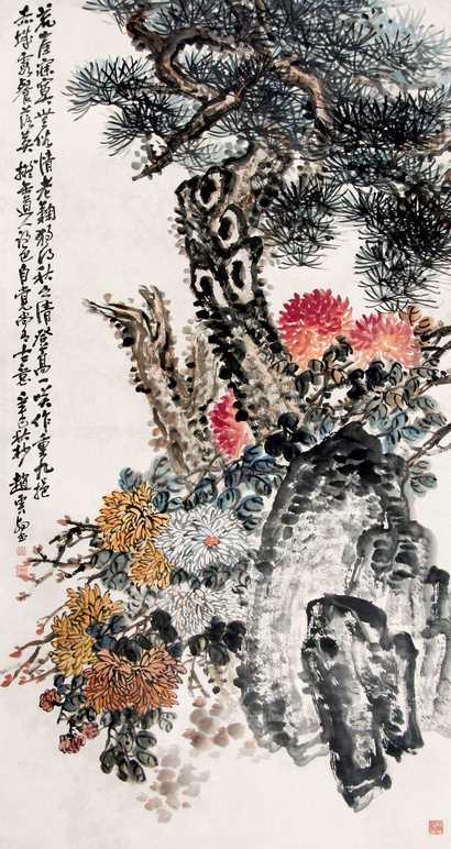 赵云壑 花鸟 立轴